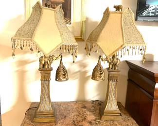 (2) Elephant Lamps