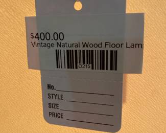 Vintage Natural Wood Floor Lamp