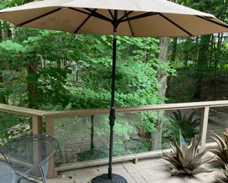 Sunbrella patio umbrella and base