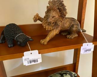  Alfred Aguilar Bison Sculpture,  Vintage Stone Lion Sculpture
