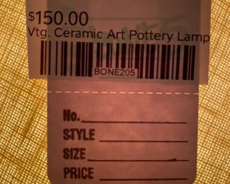 Vintage Ceramic Art Pottery Lamp