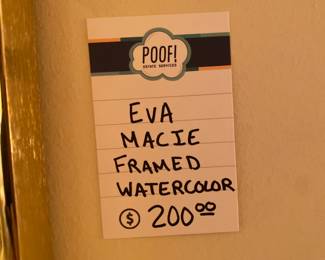 Eva Macie framed watercolor