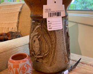 Vintage Ceramic Handmade Jar