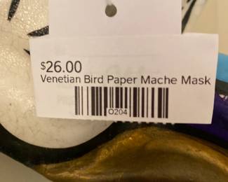 Venetian Bird Paper Mache Mask