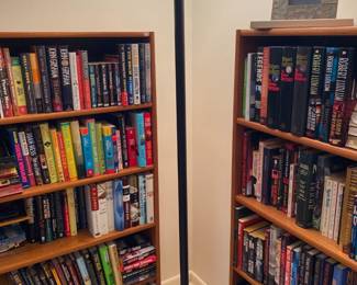 Copper Contemporary Floor Lamp, Books,  Stone Picture Frame
