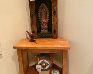 Lady of Guadalupe Wooden Shrine Set, Kelly Cedeno Art Gourd