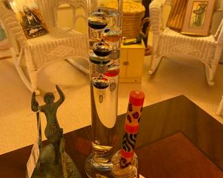 Glass flower candlestick holder