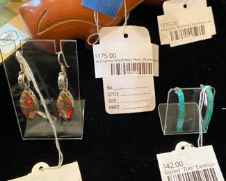 Sterling Iridescent Earrings, Signed 