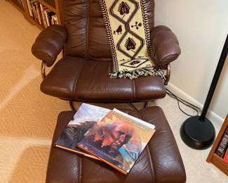 Stressless recliner and footstool by Ekornes