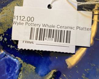 Wylie Pottery Whale Ceramic Platter