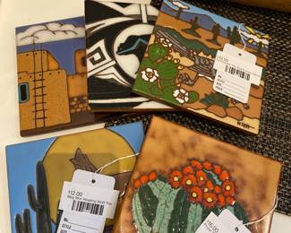 Mag Mor Howling Wolf Tile, Prusa Tile Cactus Decor Hot Plate, Earthtones Tile Roadrunner Decor