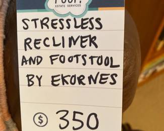 Stressless recliner and footstool by Ekornes