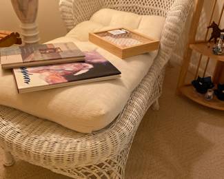 Wicker chaise lounge chair