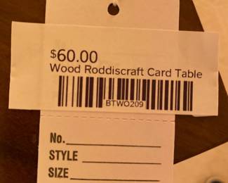 Wood roddiscraft card table