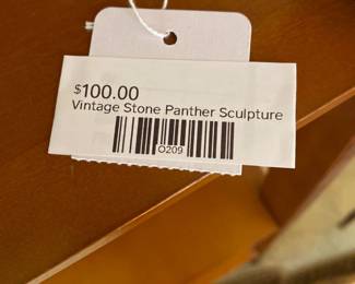 Vintage Stone Panther Sculpture