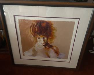 Aldo Luongo vintage Serigraph framed & matted at Martin Lawrence gallery, a nice pencil signed & numbered serigraph, a beautiful piece.