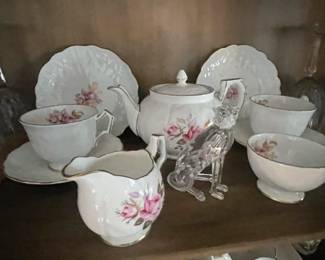Lots of vintage China and some crystal.