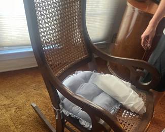Wicker bentwood rocking chair.