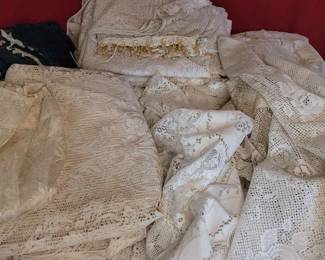 Mystery Lot Of Vtg German Lace Curtains