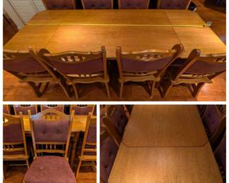 Oak Dining Table And Upholstered Chairs Local Delivery ONLY