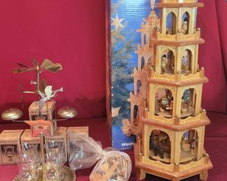 German Christmas Pyramid Brass Angel Chimes