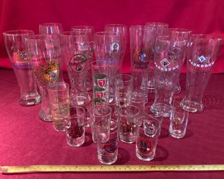 Big Lot Of German Beer And Shot Glasses