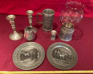 German Pewter Decor, Leonard Candlesticks And More