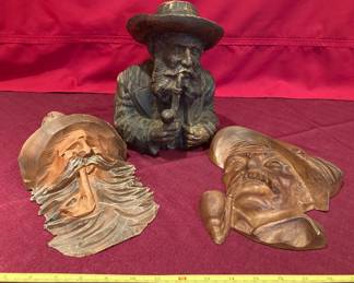Assorted Carved Figurine Heads Smoking Pipes