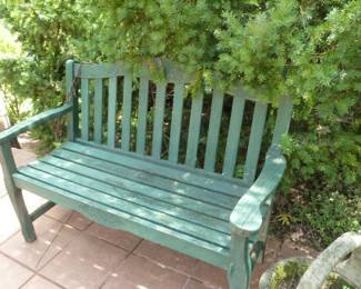 outdoor wood bench