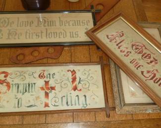 vintage framed stitched messages
