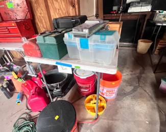 tool boxes, buckets
