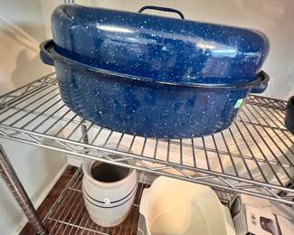 Blue Graniteware Roasting Pan