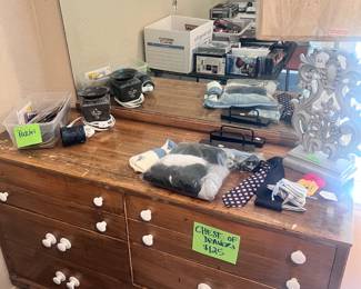 Dresser, lamp, patches