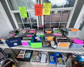 DVDS - Harry Potter complete set, Indiana Jones, Lord of the Rings, Star Trek, Pirates of the Caibbean, ET, class movies, West Wing complete set, Comedy, lots of popular children's titles  VHS tapes - Forrest Gump, Silence of the Lamps, Diamond Edition titles, CDs, Playstation 2 Games and tower, XBOX 360 games