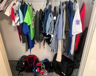 boy's shirts, backpacks