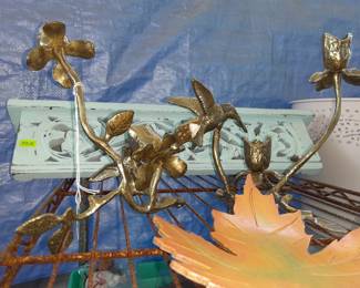 Brass Hummingbird Candle Holders