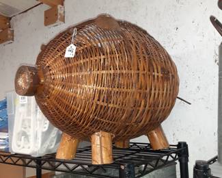 Large Wicker Pig