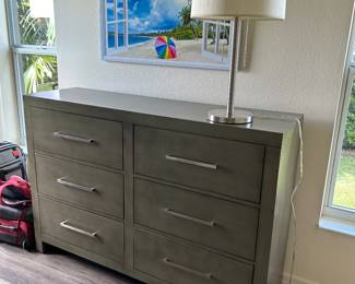 Sleek 6 Drawer Dresser - Stainless Pulls