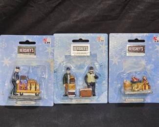 3 Hershey's Holiday Village Figurines