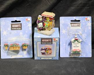 3 Hershey's Holiday Village Figurines