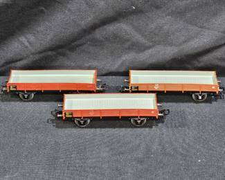 3 Marklin HO DB 464-637 X05 Low Side Flat Cars