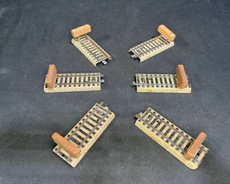 6 Vtg Marklin HO M Track Wooden Block Bumpers
