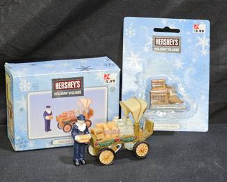 2 Hershey's Holiday Village Figurines