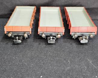 3 Marklin HO DB 464-637 X05 Low Side Flat Cars