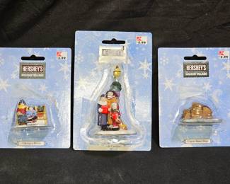 3 Hershey's Holiday Village Figurines