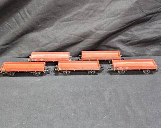 5 Marklin HO DB 464-637 X05 Low Side Flat Cars