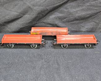 3 Marklin HO Low Side Flat Cars