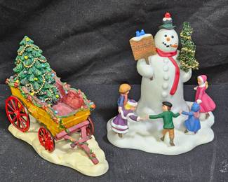 Dept. 56 & LEMAX Farm Wagon & Snowman