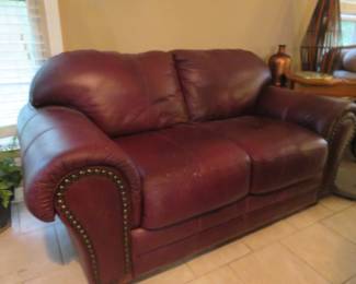 Leather love seat