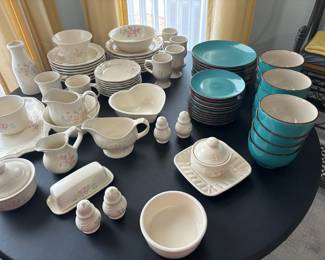 Complete set of dishes to go into your new rental.  